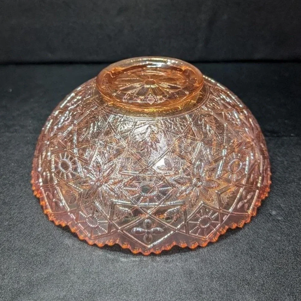 Imperial Hattie Marigold Carnival Glass Bowl, Glassware, Iridescent Centerpiece‎